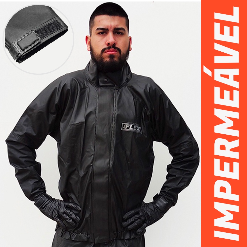 Capa de Chuva Motoqueiro Delta PVC Com Gola Impermeável Motociclista Motoboy Ciclista