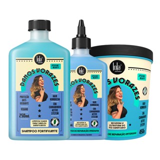 Kit Lola Cosmétics Reconstrução Danos Vorazes - Shampoo e Máscara de Reconstrução e Booster 250 ml
