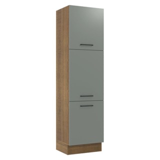 Paneleiro Madesa Agata 60 cm 3 Portas - Rustic/Cinza