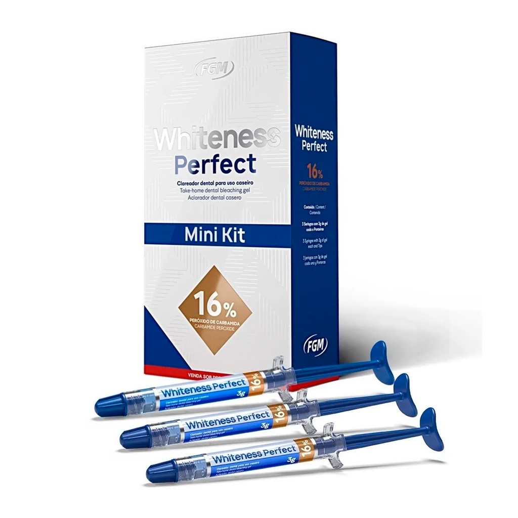 Clareador Dental Whiteness Perfect 16% Mini Kit FGM c/ 3 Seringas