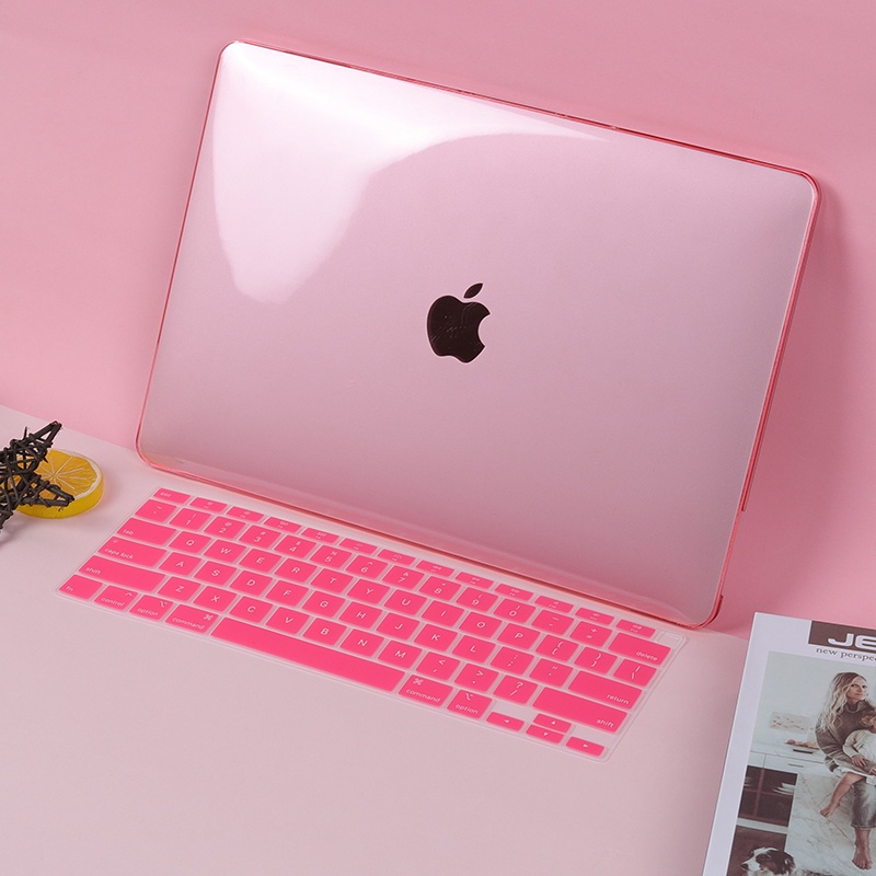 Caso protetor rosa transparente e brilhante adequado para Macbook Neo 2026 A3404