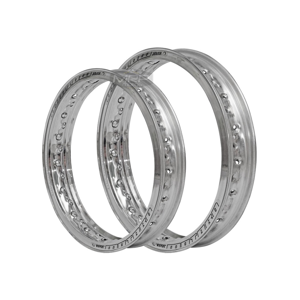Par Aros em Alumínio Viper Motard 19x215 e 17x300 Bros 125 150 160 Xre 190 Crosser 150 Polido