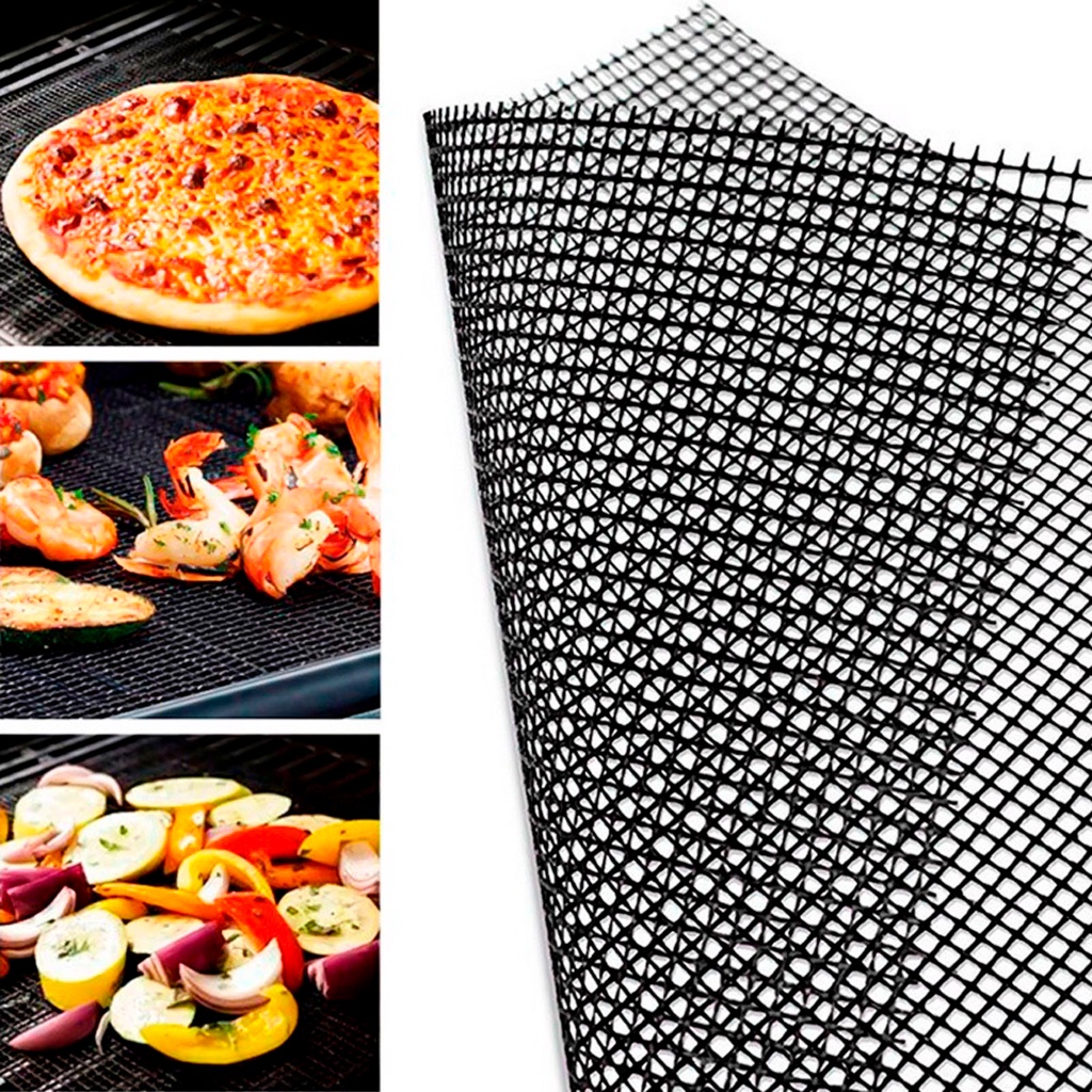 Tela Grill Para Churrasqueira Alimentos Tapete Flexível Antiaderente Multiuso Para Grelha Forno Elétrico Air Fryer 30x40cm