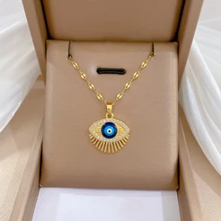Colar De Aço Titânio Cílios Olhos Banquete De Luxo Leve Casamento Influenciador Feminino Corrente