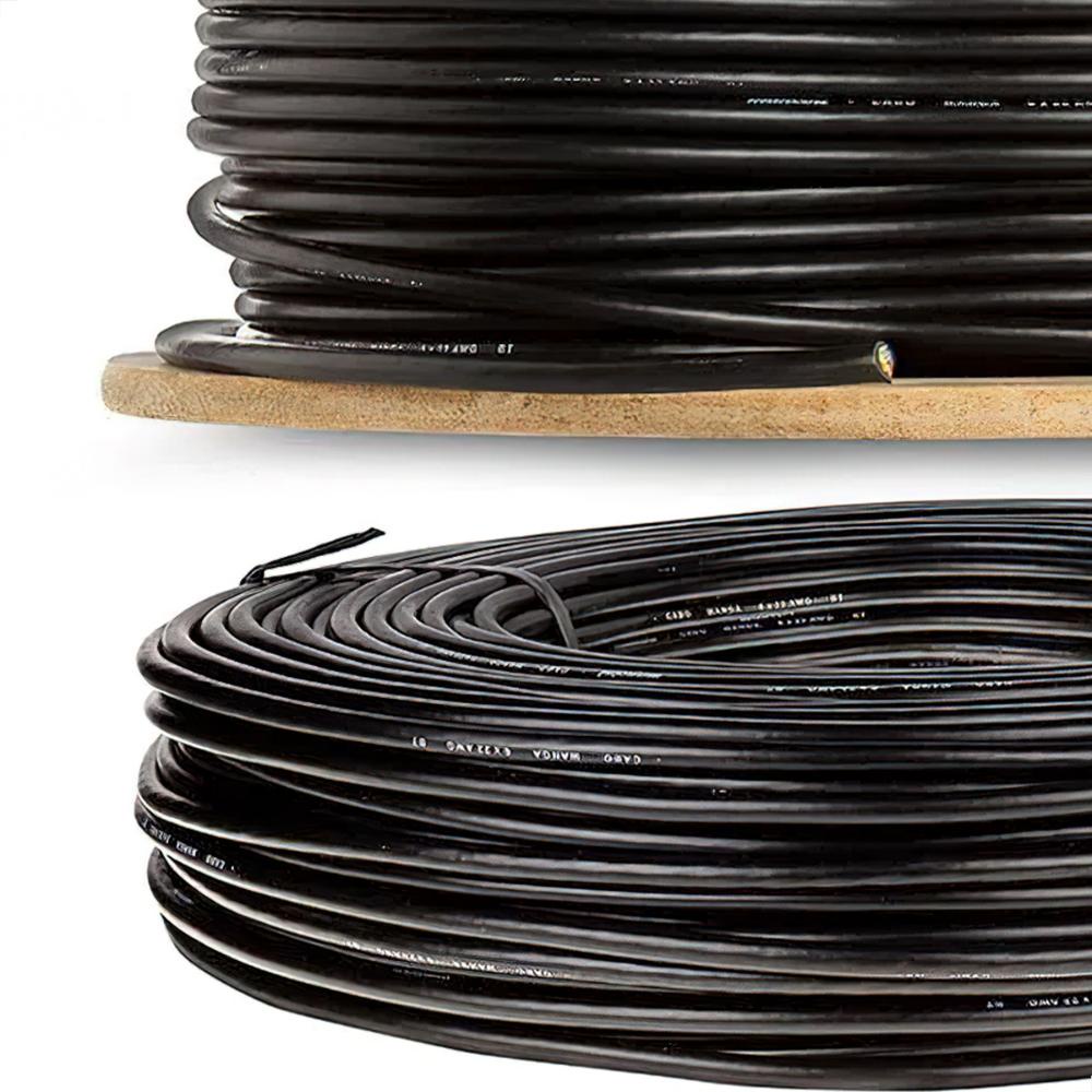 Cabo Manga 6x26 Awg - Com Blindagem Preto - 40 Metros