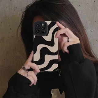 Capinha iphone Couro simples Zebra Stripe para iPhone11 / 12 / 13 / 14 pro max 7 / 8plus / X / XR / XSMAX Proteção à prova de choque e queda