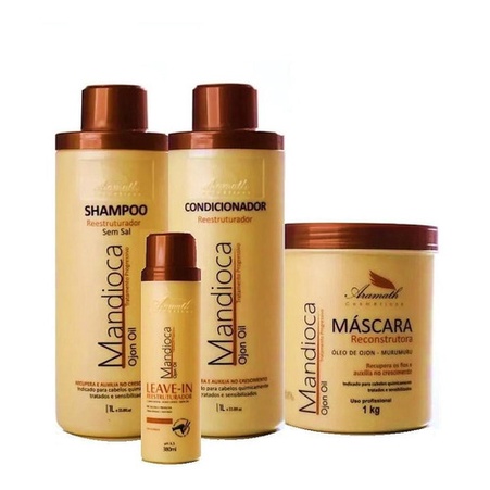Kit Aramath Mandioca Restruturador Pós Quimica 4 Produtos
