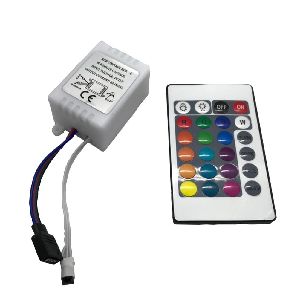 Kit Controle + Controladora Fita Led Rgb 1 Saida 5050 E 3528 ...