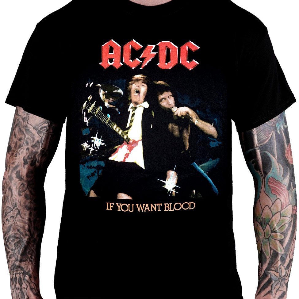 Camiseta AC/DC - If You Want Blood | Shopee Brasil
