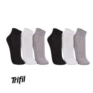 Kit Com 6 Pares Meia Unissex Cano Curto Trifil Algodao Com NF