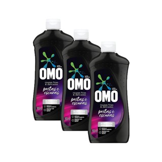 Kit 3 Lava Roupas Líquido Omo Roupas Finas e Delicadas Pretas e Escuras 900ml cada