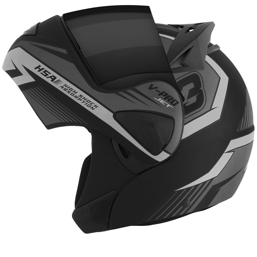 Capacete Moto Escamoteável V-Pro Jet 3 Robocop Masculino Feminino Pro Tork Fechado Com Viseira Fumê em Oferta na Shopee