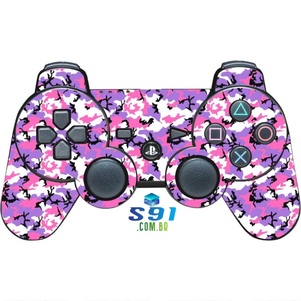Adesivo PS3 Controle Playstation Skin Pelicula Protetora Camo Lilac