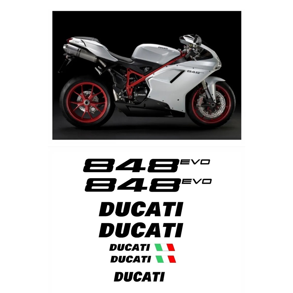 Kit Adesivos Compatível Ducati 848 Evo Moto Branca R458