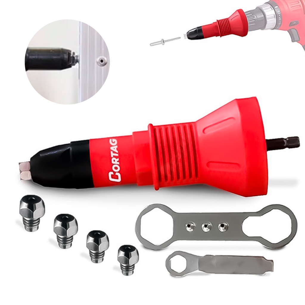 Cabeçote Rebitador Para Furadeira Parafusadeira 2,4 - 4,8mm Com 4 Bicos Rebite Pop Rebitadeira em Oferta na Shopee