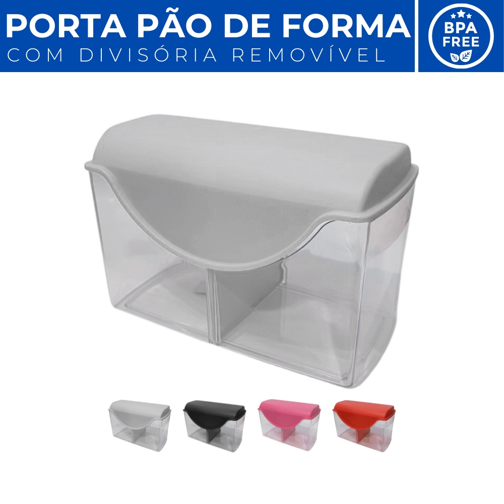 Porta Pao de Forma c/ Tampa e Divisoria Removivel Plastico em Oferta na Shopee