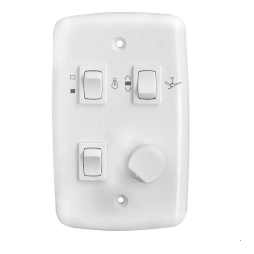 Chave Controle Para Ventilador De Teto 4x2 Dimer Rotativo Bivolt 110V/ 220V - 2 Interruptores de Luz
