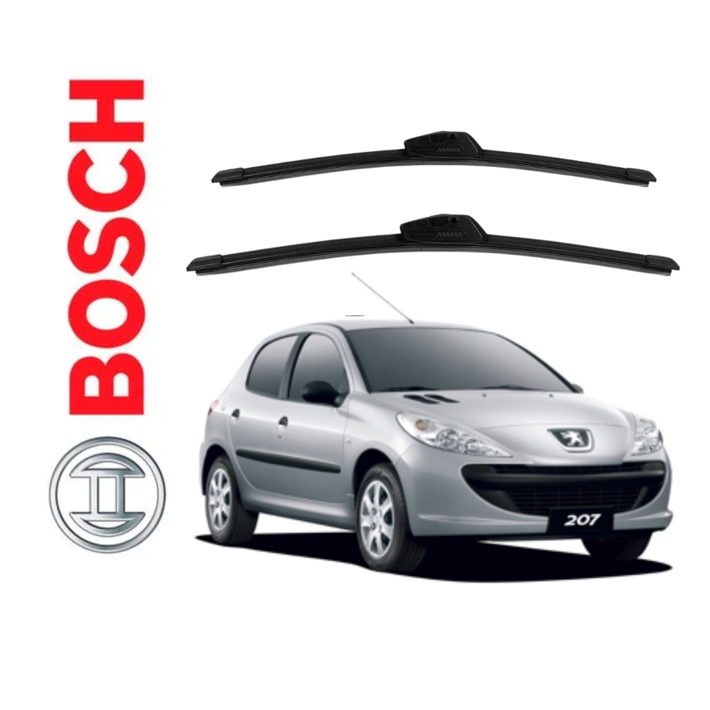 Par Palheta Limpador Parabrisa Dianteiro Peugeot 207 Bosch 2008 2009 2010 2011 2012 2013 2014