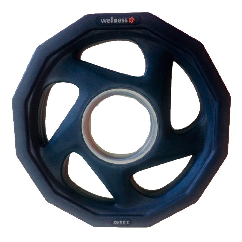 Anilha Olímpica Rubber com 5 Furos de 1,25kg Wellness - WK010 em Oferta na Shopee