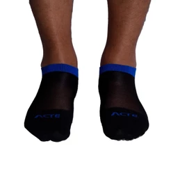 Meias Pilates Algodão Antiderrapante F10-PA Preto Azul Acte