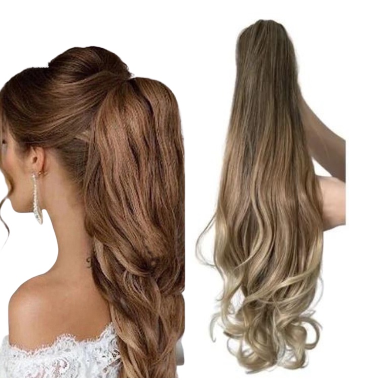 Aplique Rabo De Cavalo Orgânico - Ondulado Ombre Loiro TT4 em Oferta na Shopee