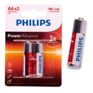 Pilha Philips alcalina AA longa duração 2uni em Oferta na Shopee
