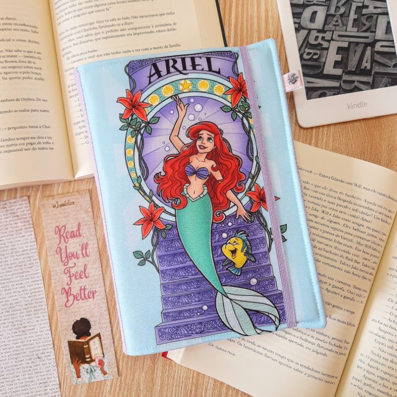 Capa Para Livros Princesas - Branca De Neve - A Bela Adormecida - A Bela E A Fera - Cinderela - Mulan - Ariel