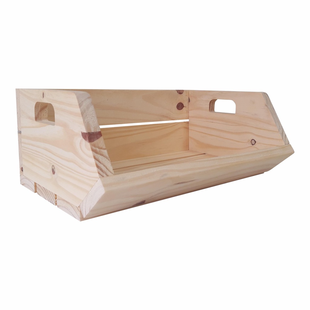 Caixote de Feira Decorativo em Madeira de Pinus para Frutas e Verduras - 40cm em Oferta na Shopee