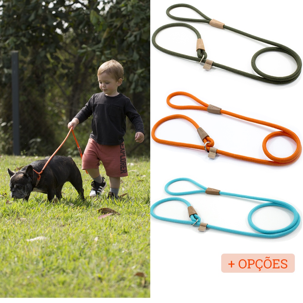 Coleira Para Cachorro Guia Unificada Adestramento Premium 1,2 Metros ...
