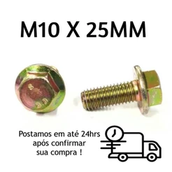 Parafuso Sextavado Flangeado M10 X 25mm Bicromatizado