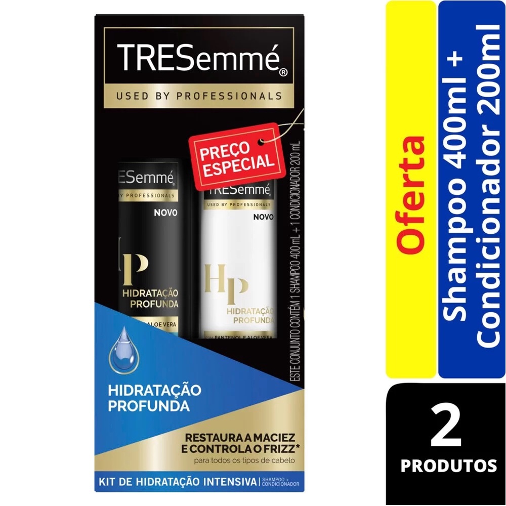 Kit Tresemme Hidratação Profunda Shampoo 350ml + Condicionador 175ml em Oferta na Shopee