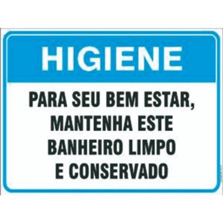 Placa Sinalização Higiene Mantenha O Banheiro Limpo 30x20cm