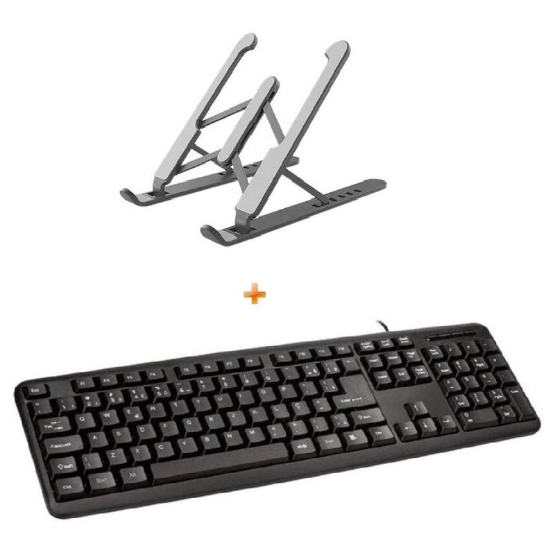 Kit Suporte para Notebook Ergonômico e Teclado