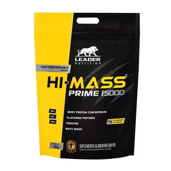 HIPERCALORICO HI MASS PRIME 15000 3KG LEADER | Shopee Brasil