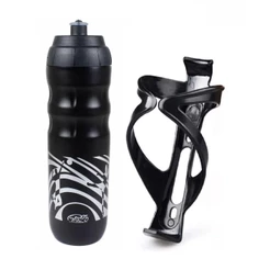 Kit Garrafa Garrafinha Caramanhola Squeeze Isotérmica Térmica 550ml C/ Suporte Bike Bicicleta Corrida Academia Caminhada
