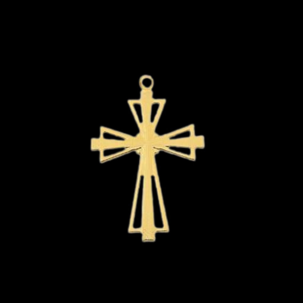 Combo Corrente Veneziana + Pingente Cruz 11  Banhado a Ouro 18k