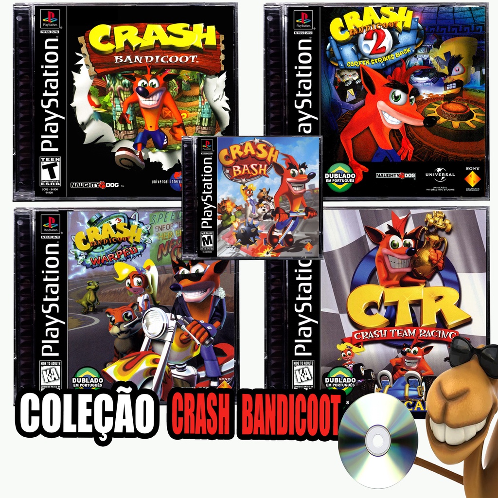 CRASH Bandicoot Coleção - GAME para Ps1 / Playstation 1 + BOX e ENCARTES By CameloGames