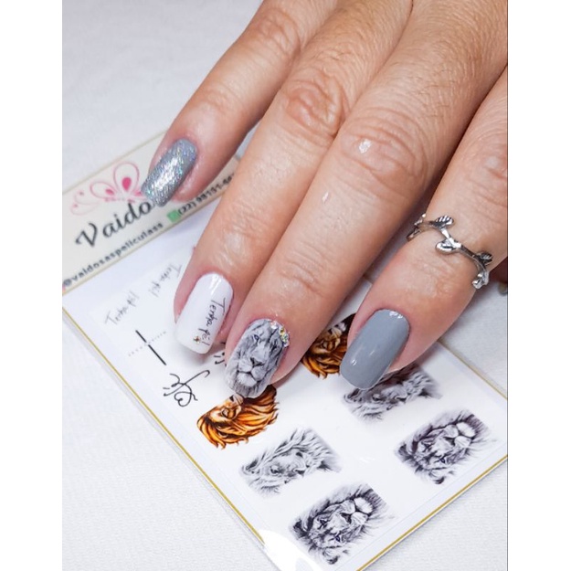 11 Pares adesivos de unhas decoração manicure pedicure gospel cristão evangelico leão de judá fé Jesus