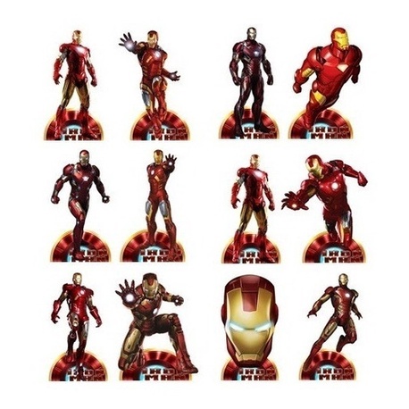 Decoração De Festa Homem De Ferro- 10 Displays De 20cm