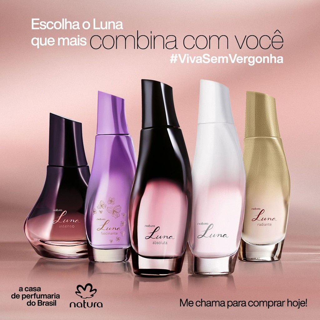 Deo Parfum Luna Intenso, Luna Tradicional, Luna Coragem, Luna Absoluta, Luna Confiante Colonia Natura Cosméticos