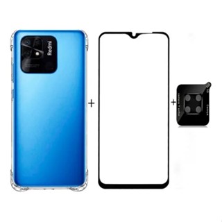 Kit Película Vidro 3D Xiaomi Redmi 10C +Capa Capinha Anti Shock+Pelicula Camera 3D