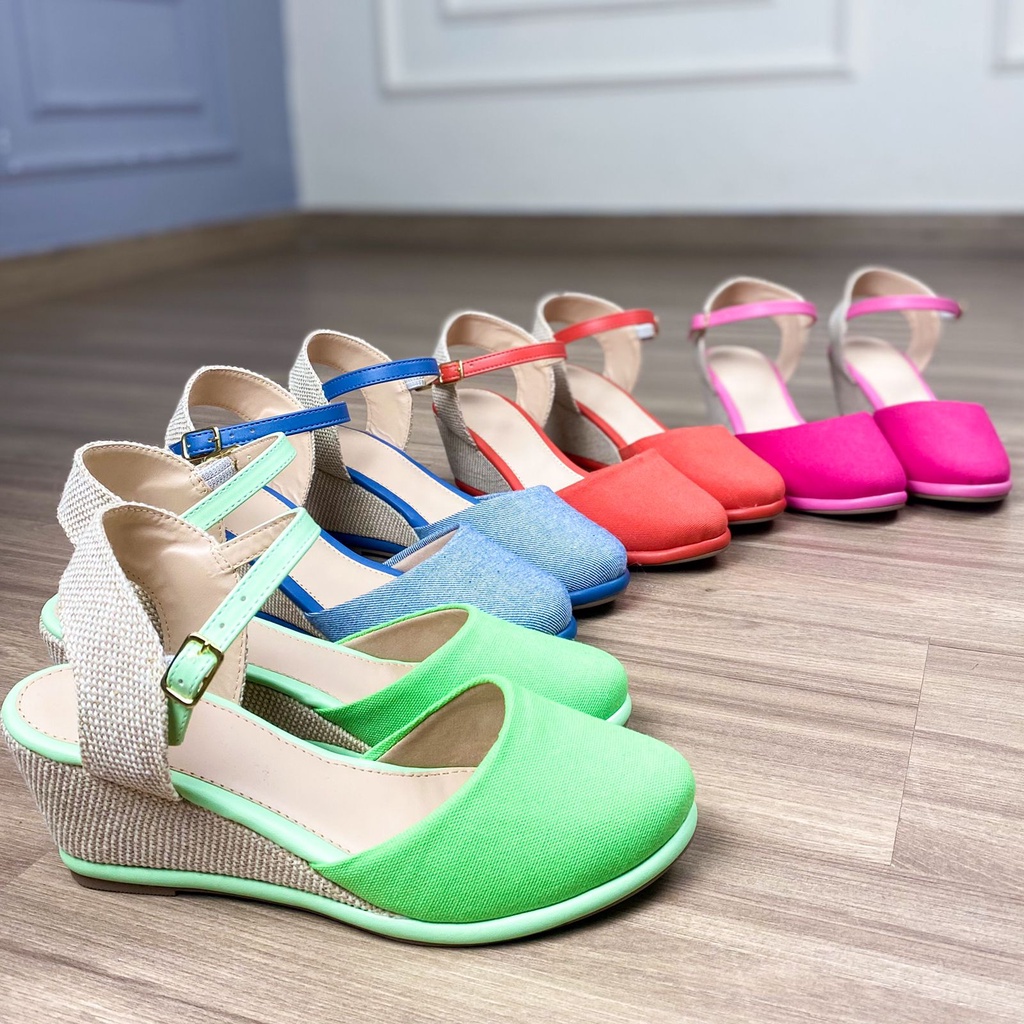 Sapato Plataforma Sandália Feminina Anabela Plataforma Salto Baixo Confortável promoção envio imediato