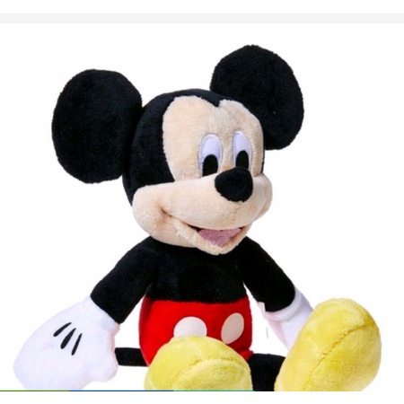 Pelúcia Mickey Mouse Musical Antialérgico Sentado Turma do Mickey Mouse Olhos Bordados