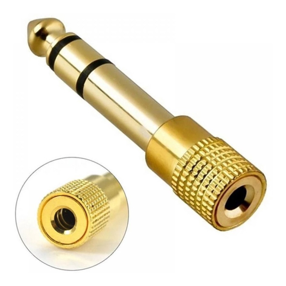 2 Adaptadores P10 Fone P2 Ouro Pro Akg Koss Sony Roland (2 Uni) Promoção