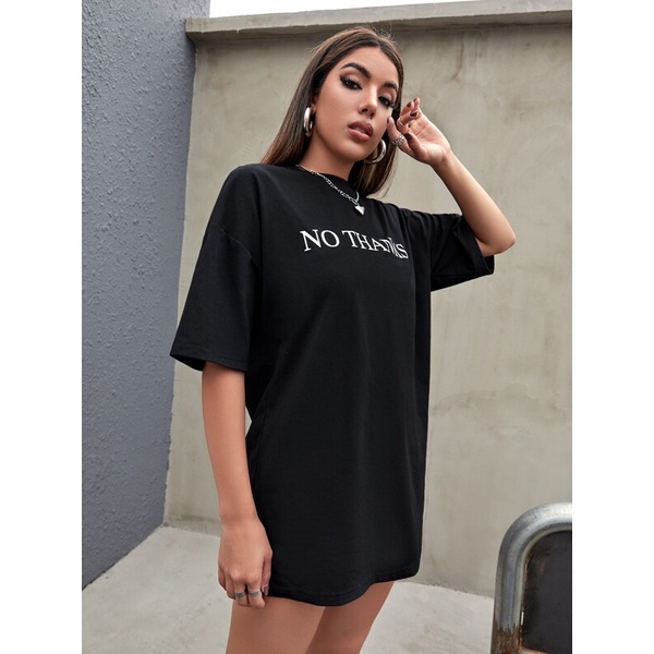 Camiseta Oversized No, thanks Estilo de Rua 100%Algodão fio 30.1 em Oferta na Shopee