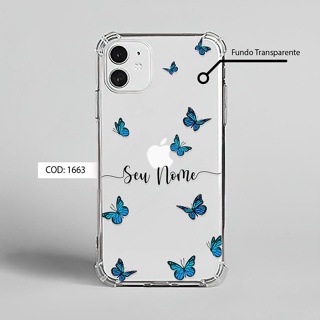 Capa Capinha Case De Celular Personalizada Com Nome Borboletas Azul em Oferta na Shopee