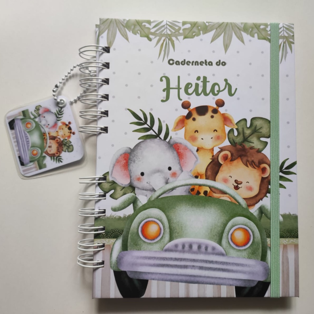 Caderneta De Vacina/Vacinação/Saúde Menino Personalizada C/ Nome Atualizada - Safari