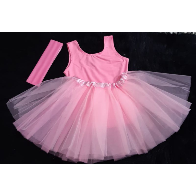 Fantasia bailarina kit 3 pçs body bore colan saia tutu tule   tiara infantil bebe criança festa aniversário