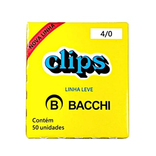 Clips para papel Bacchi 4/0 com 50 unidades linha leve em Oferta na Shopee