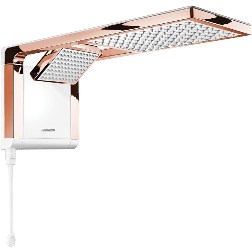 Chuveiro Elétrico Ducha Acqua Duo Rose Gold Branco 220V 7800w Lorenzetti